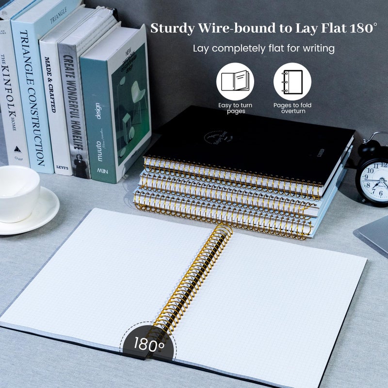 FLYING EAGLE 8.5 x 11 Large Graph Notebook Journal Spiral Graph Grid Notebook 210 Pages Hardcover Graph Notebook Engineering Paper Notebook Graphing Notebook for Men Women, Black - Image 5